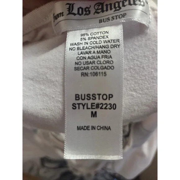 BUSSTOP Womens‎ Graphic Tank Top White Wing Guns Lace Up Cutout Back M - Picture 3 of 5